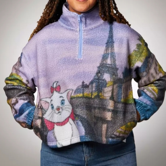 Disney Store Marie Fleece Sweater Pullover Aristocats Cat Women's Size large - Picture 1 of 11